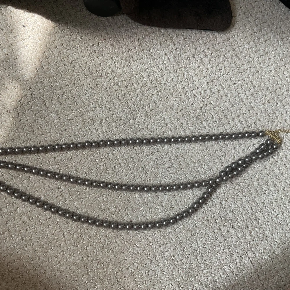 Amedeo Cameo Triple Strand Faux Pearl Necklace
